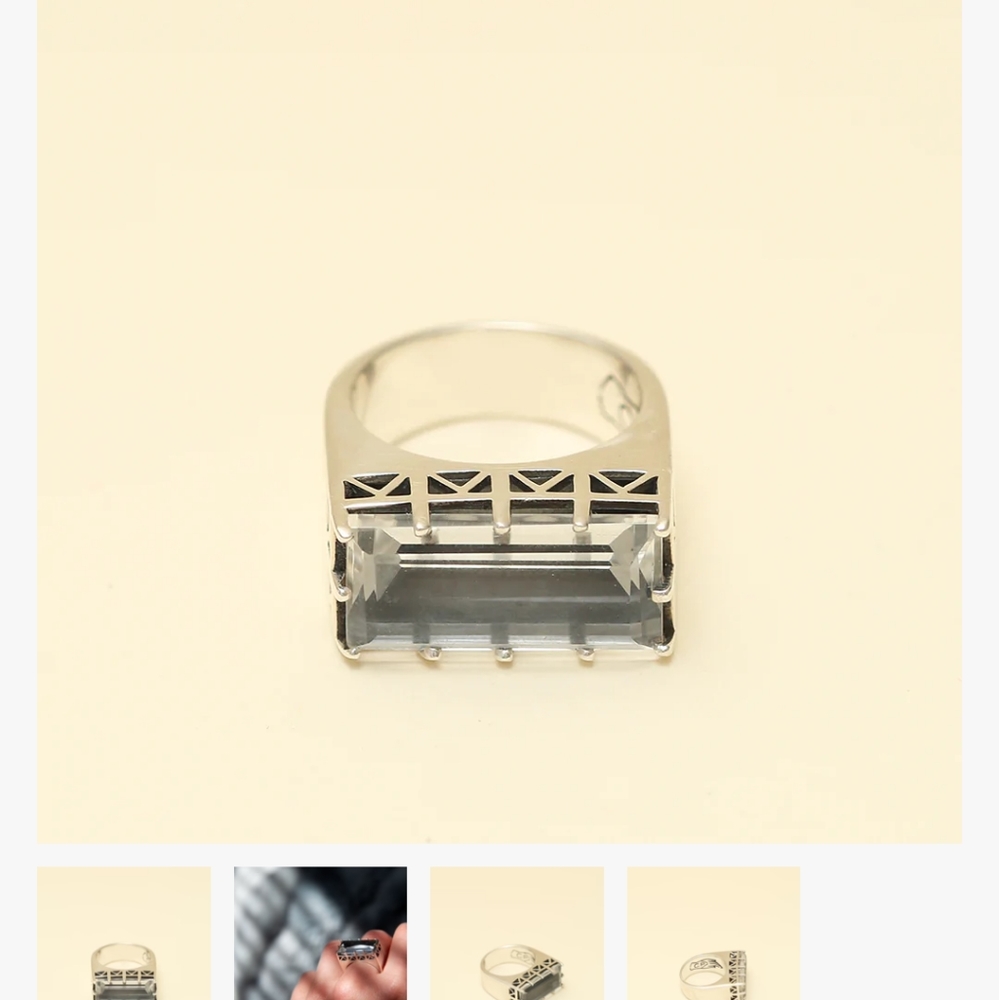 Angela Monaco East West Ring Clear Quartz